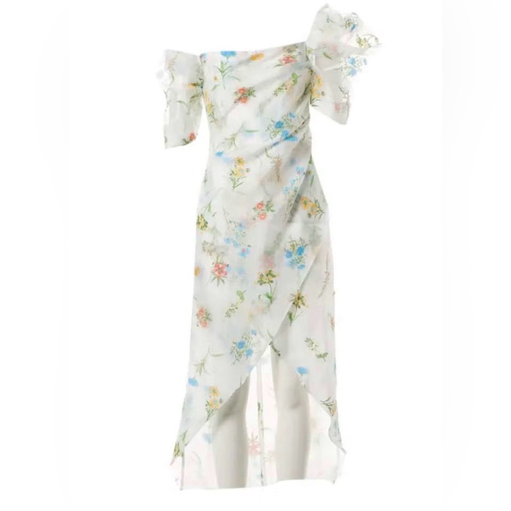 Rejina Pyo New Layla Organza Floral Cold Shoulder Dress Vestaire Collection